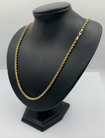 24 Inch 10K Solid Quint Rope Chain