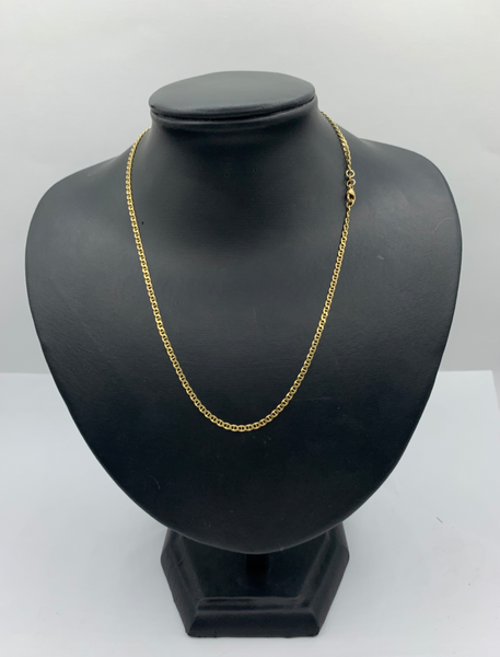 18 Inch 14K Gold Concave Mariner Chain