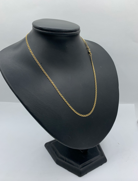 18 Inch 14K Gold Concave Mariner Chain