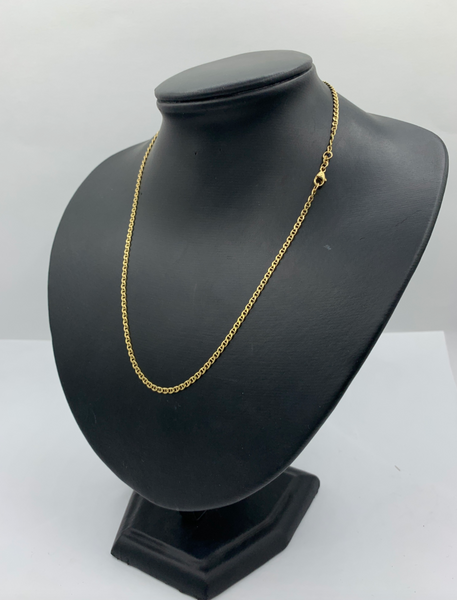 18 Inch 14K Gold Concave Mariner Chain