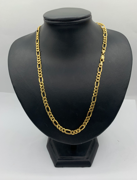 22 Inch 10K Gold Classic Figaro Mens' Chain