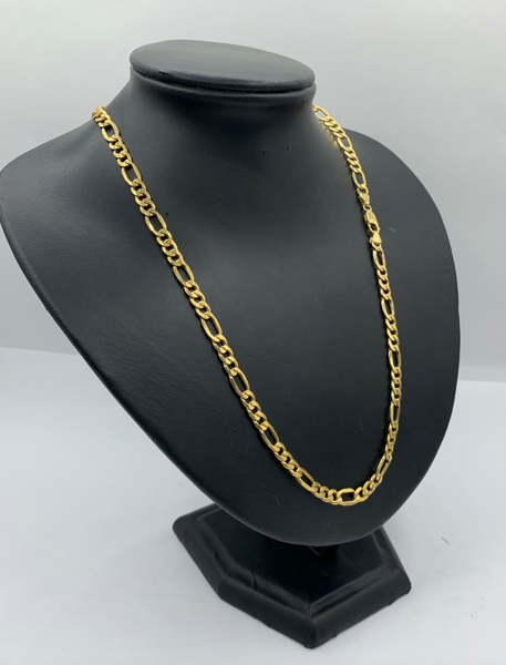 22 Inch 10K Gold Classic Figaro Mens' Chain