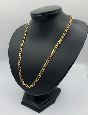 22 Inch 10K Gold Classic Figaro Mens' Chain