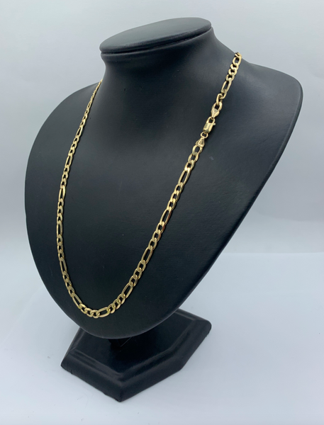 22 Inch 10k Gold Classic Figaro Mens' Chain