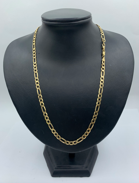 22 Inch 10k Gold Classic Figaro Mens' Chain