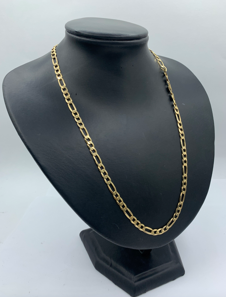 22 Inch 10k Gold Classic Figaro Mens' Chain