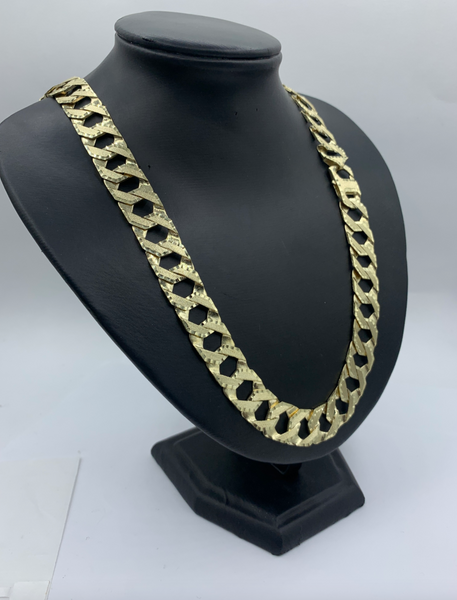 26 Inch 10K Gold Square Curb Chain