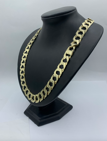 26 Inch 10K Gold Square Curb Chain