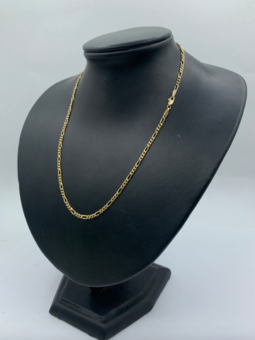 17 Inch 10K Gold Classic Figaro Mens Chain