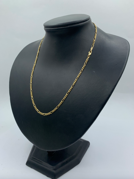 17 Inch 10K Gold Classic Figaro Mens Chain