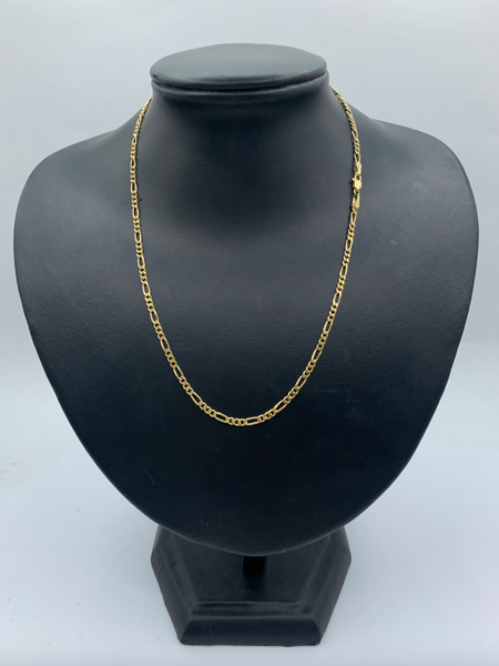 17 Inch 10K Gold Classic Figaro Mens Chain