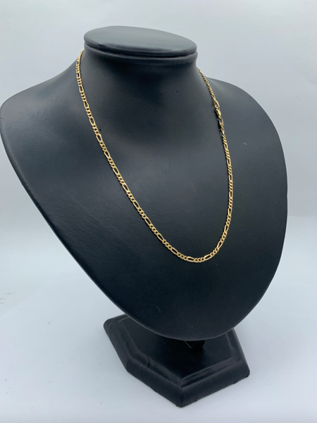 17 Inch 10K Gold Classic Figaro Mens Chain