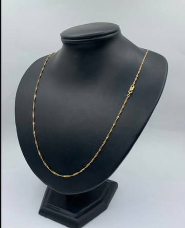 24 Inch Singapore Yellow Gold Fancy Designer Chain
