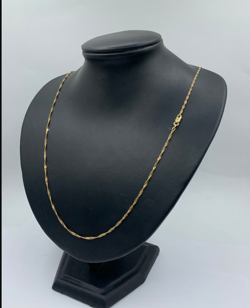 24 Inch Singapore Yellow Gold Fancy Designer Chain