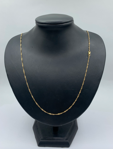 24 Inch Singapore Yellow Gold Fancy Designer Chain