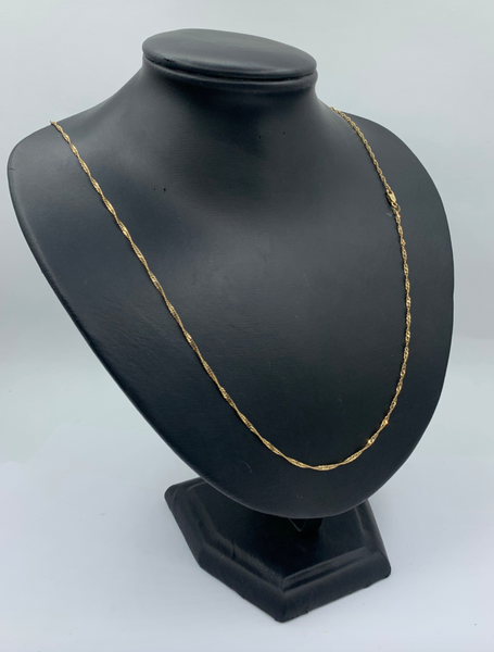 24 Inch Singapore Yellow Gold Fancy Designer Chain