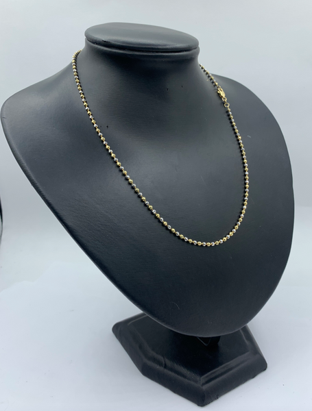 18 Inch 10K Two-Tone Moon Bead Chain