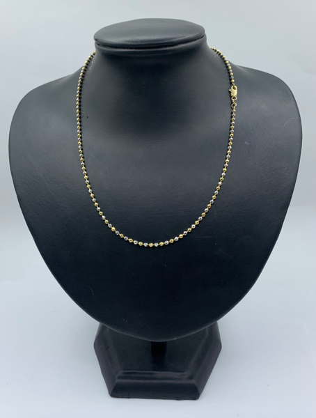 18 Inch 10K Two-Tone Moon Bead Chain