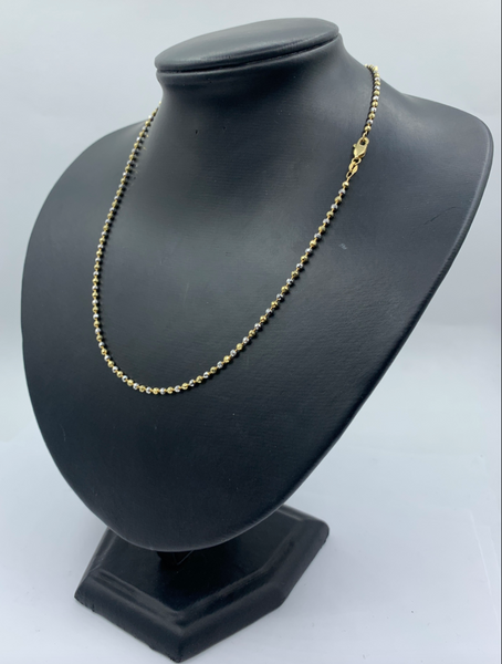 18 Inch 10K Two-Tone Moon Bead Chain