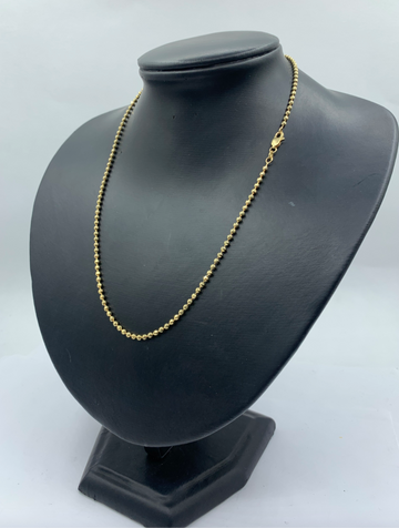 18 Inch 10K Gold Moon Bead Chain