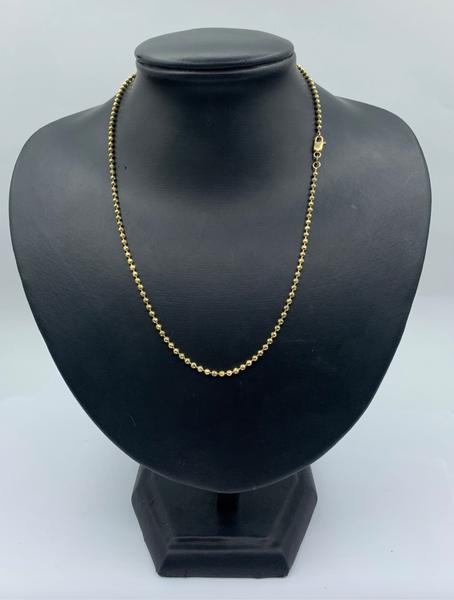 18 Inch 10K Gold Moon Bead Chain