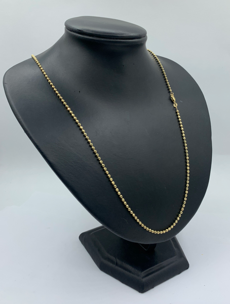 24 Inch 10K Gold Solid Bead Chain