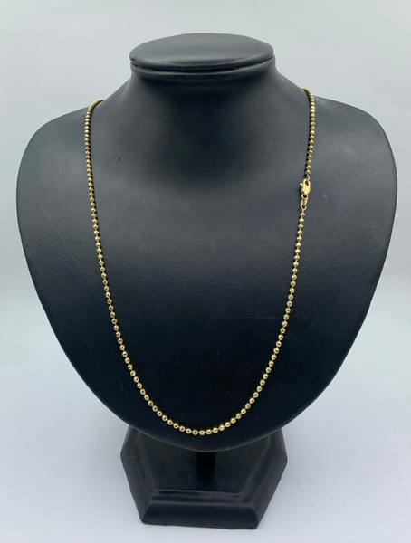 24 Inch 10K Gold Solid Bead Chain
