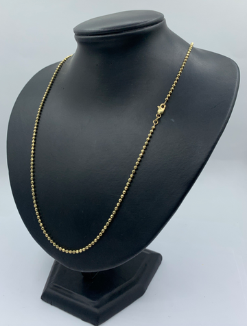 24 Inch 10K Gold Solid Bead Chain