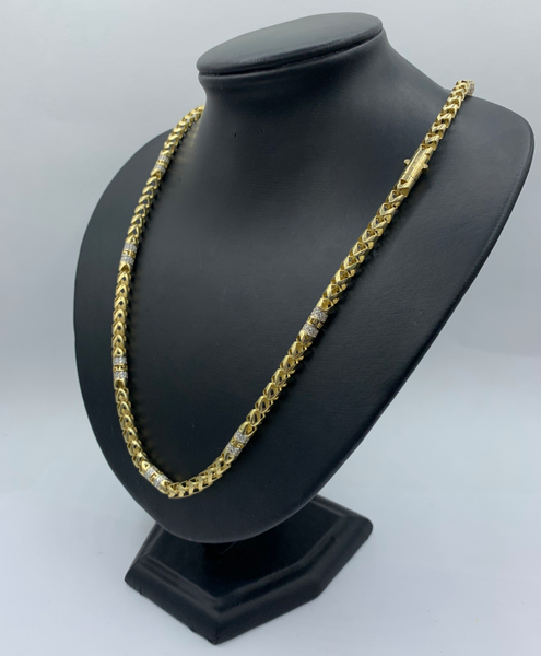 24 Inch 10K Gold Fashion Hollow Mens' Chain
