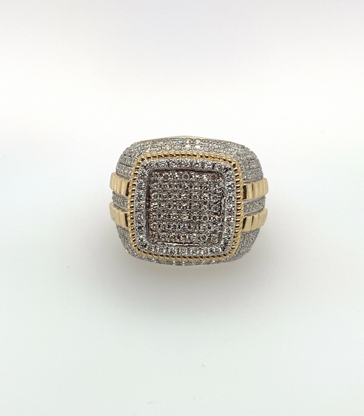 1.75 Carat Diamond Rowdy Big Boy 10K Gold Mens Ring