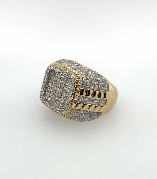 1.75 Carat Diamond Rowdy Big Boy 10K Gold Mens Ring