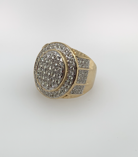 2.00 Carat Diamond Clyde Big Boy 10K Gold Mens Ring