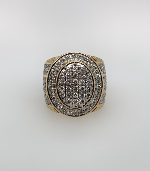 2.00 Carat Diamond Clyde Big Boy 10K Gold Mens Ring