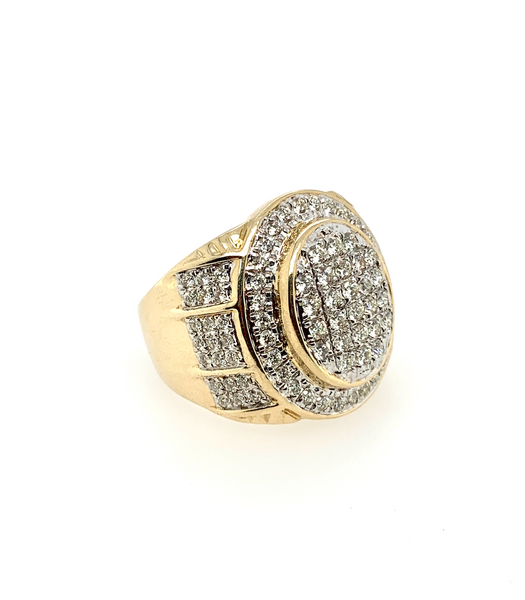 2.00 Carat Diamond Clyde Big Boy 10K Gold Mens Ring