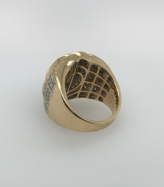 2.00 Carat Diamond Clyde Big Boy 10K Gold Mens Ring