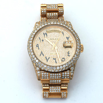 18KY PREOWNED ROLEX 36mm WITH 18.50 CT