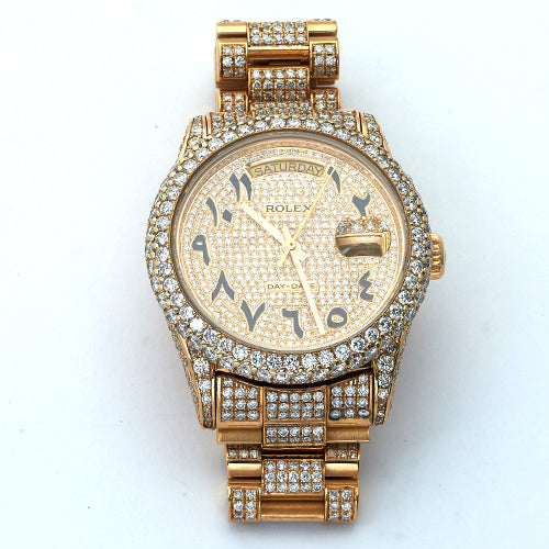 18KY PREOWNED ROLEX 36mm WITH 18.50 CT