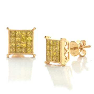 10KY 1.10CTW YELLOW PRINCESS DIAMOND SQUARE PRONG