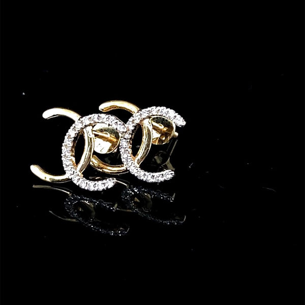 Ch-12E 14K Yellow Gold Designer Earrings