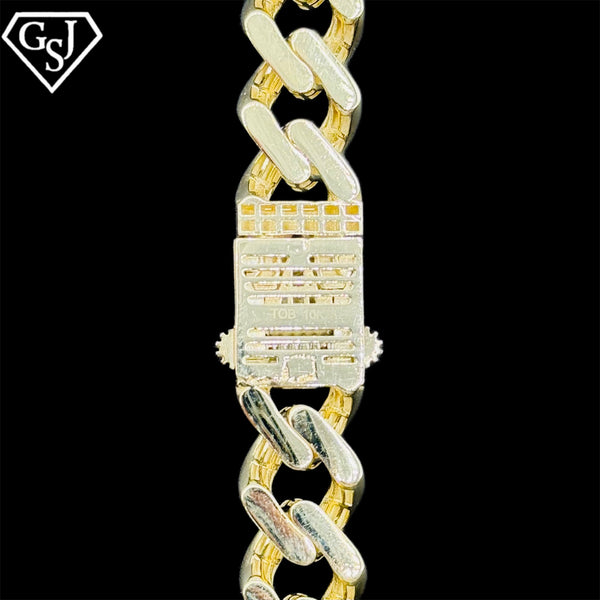 10K Yellow and White Gold Cuban Chain