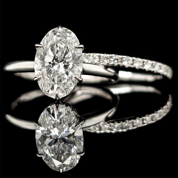 14kt White Gold Oval Diamond Ring