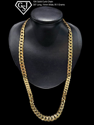10K Solid Curb Chain