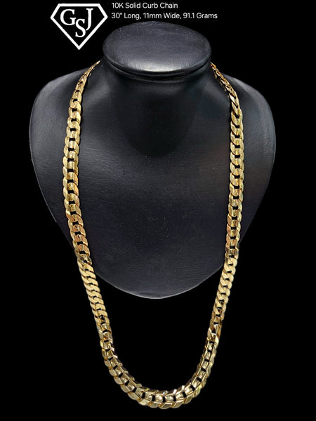 10K Solid Curb Chain