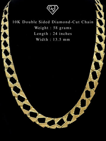 10K Double Sided Diamond-Cut Chain