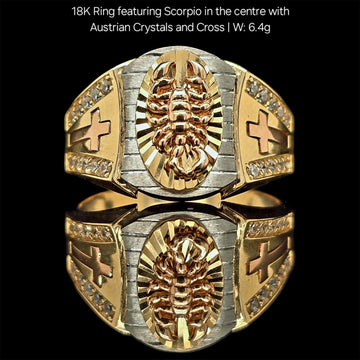18KT Gold Scorpion Diamond Signet Ring