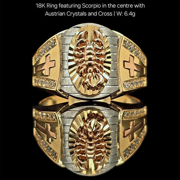 18KT Gold Scorpion Diamond Signet Ring