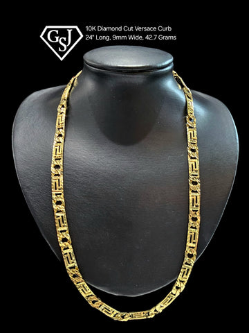 10K Diamond Cut Versace Curb