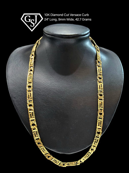 10K Diamond Cut Versace Curb