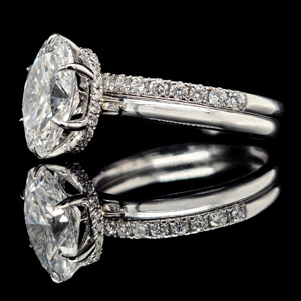 14kt White Gold Oval Diamond Ring
