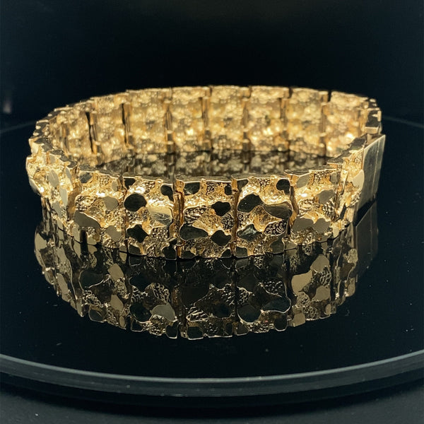 Mens 10k Nugget Bracelet